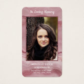 Roos Kwarts Memorial Foto Funeral Prayer Kaart (Voorkant)