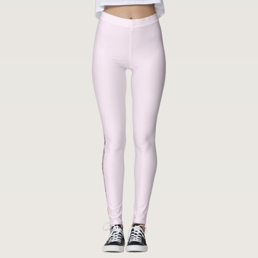 Roos Kwarts Pastel Roze Grijze Moderne Feminine Ch Leggings (Voorkant)