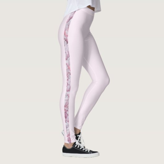 Roos Kwarts Pastel Roze Grijze Moderne Feminine Ch Leggings (Rechts)