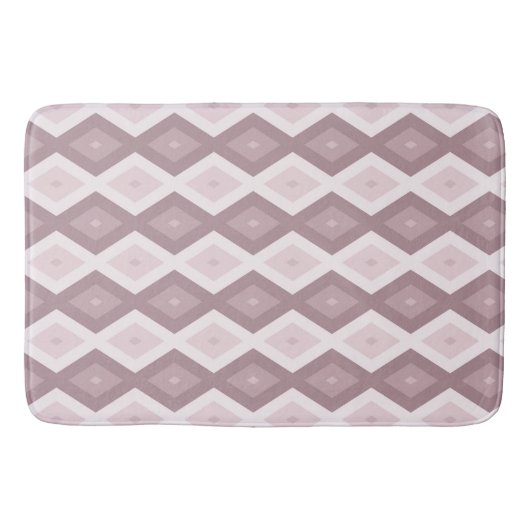 Roos kwarts roze diamantpatroon badmat (Voorkant)