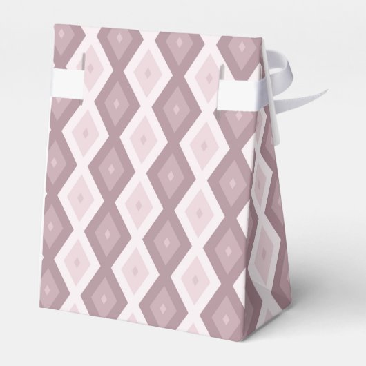 Roos kwarts roze diamantpatroon bedankdoosjes (Achterkant)