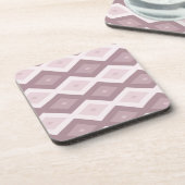 Roos kwarts roze diamantpatroon bier onderzetter (Linkerzijde)