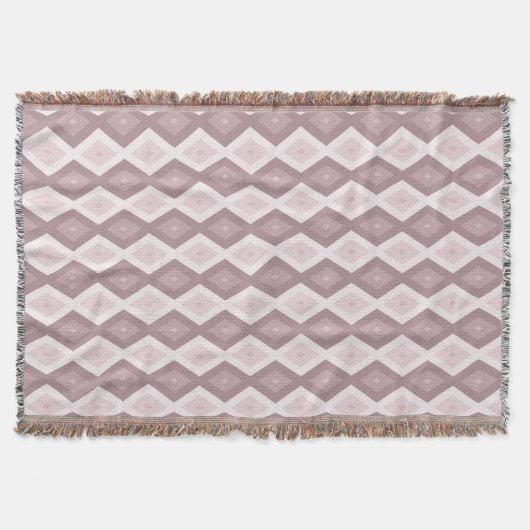 Roos kwarts roze diamantpatroon deken (Voorkant)