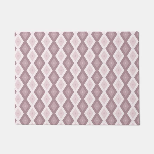 Roos kwarts roze diamantpatroon deurmat (Voorkant)