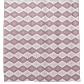 Roos kwarts roze diamantpatroon douchegordijn (Voorkant)