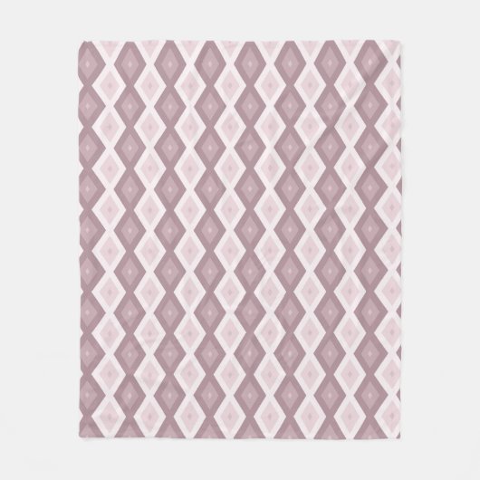 Roos kwarts roze diamantpatroon fleece deken (Voorkant)