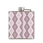 Roos kwarts roze diamantpatroon heupfles (Achterkant)