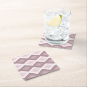 Roos kwarts roze diamantpatroon kartonnen onderzetters (Insitu)