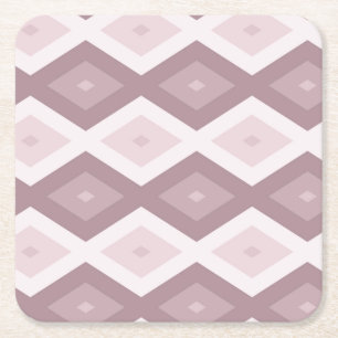 Roos kwarts roze diamantpatroon kartonnen onderzetters