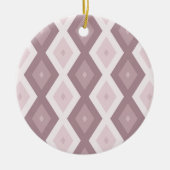 Roos kwarts roze diamantpatroon keramisch ornament (Voorkant)