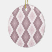 Roos kwarts roze diamantpatroon keramisch ornament (Links)