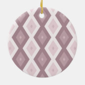 Roos kwarts roze diamantpatroon keramisch ornament (Achterkant)