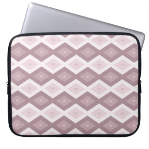 Roos kwarts roze diamantpatroon laptop sleeve