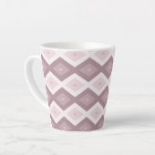 Roos kwarts roze diamantpatroon latte mok (Linkerhoek)