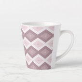Roos kwarts roze diamantpatroon latte mok (Rechts)