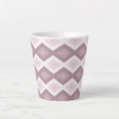 Roos kwarts roze diamantpatroon latte mok (Voorkant)