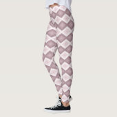Roos kwarts roze diamantpatroon leggings (Links)