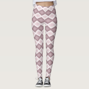 Roos kwarts roze diamantpatroon leggings