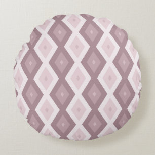 Roos kwarts roze diamantpatroon rond kussen