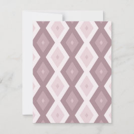 Roos kwarts roze diamantpatroon RSVP kaartje