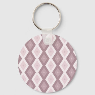 Roos kwarts roze diamantpatroon sleutelhanger