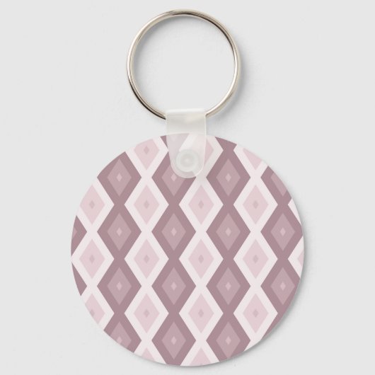 Roos kwarts roze diamantpatroon sleutelhanger (Voorkant)