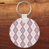 Roos kwarts roze diamantpatroon sleutelhanger (Voorkant)
