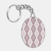 Roos kwarts roze diamantpatroon sleutelhanger (Voorkant Links)