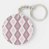 Roos kwarts roze diamantpatroon sleutelhanger (Achterkant)