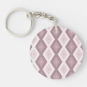 Roos kwarts roze diamantpatroon sleutelhanger