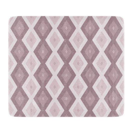 Roos kwarts roze diamantpatroon snijplank (Voorkant)