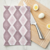 Roos kwarts roze diamantpatroon theedoek (Quarter Fold)