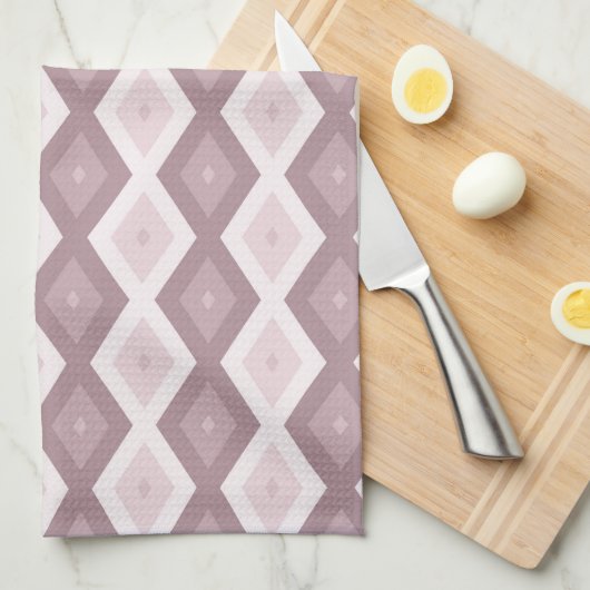 Roos kwarts roze diamantpatroon theedoek (Quarter Fold)