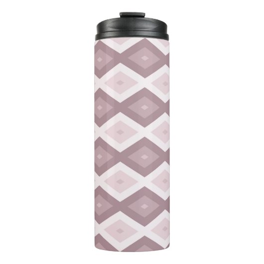 Roos kwarts roze diamantpatroon thermosbeker (Voorkant)
