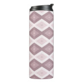 Roos kwarts roze diamantpatroon thermosbeker (Gedraaid links)