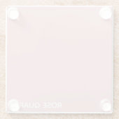 Roos Kwarts roze kleurnaam Glazen Onderzetter (Achterkant)