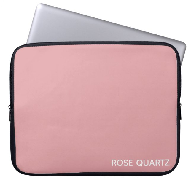 Roos Kwarts roze kleurnaam Laptop Sleeve (Voorkant)