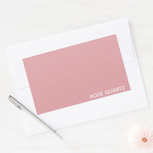 Roos Kwarts roze kleurnaam Rechthoekige Sticker (Envelop)