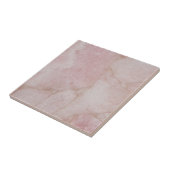 Roos kwarts roze marmeren print tegeltje (Zijkant)