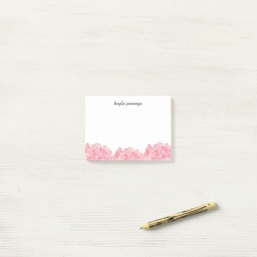 Roos kwarts roze Waterverf pony's Post-it® Notes (Op bureau)