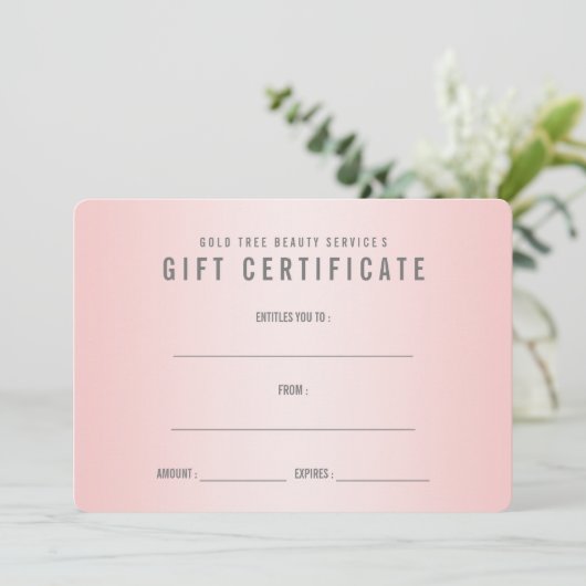 Roos Kwarts Shabby Chic Modern Cadeaubon (Staand voorkant)