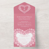 roos kwarts ter gelegenheid van de tweede trouwdag all in one uitnodiging (Binnen)