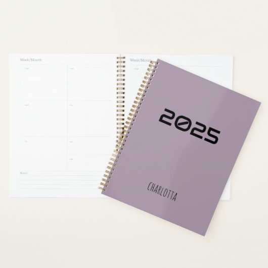 Roos kwarts | Zwart gepersonaliseerde naam Planner (Display)