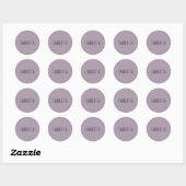 Roos kwarts | Zwart gepersonaliseerde naam Ronde Sticker (Vel)