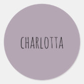 Roos kwarts | Zwart gepersonaliseerde naam Ronde Sticker (Voorkant)