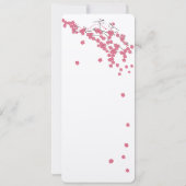 Roos kwartsroze Cherry Blossom Chickadee Weddensch Kaart (Achterkant)