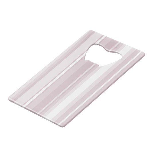 Roos kwartsroze strepen creditkaart flessenopener (Voorkant Gekanteld)