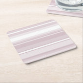 Roos kwartsroze strepen kartonnen onderzetters (Schuin)