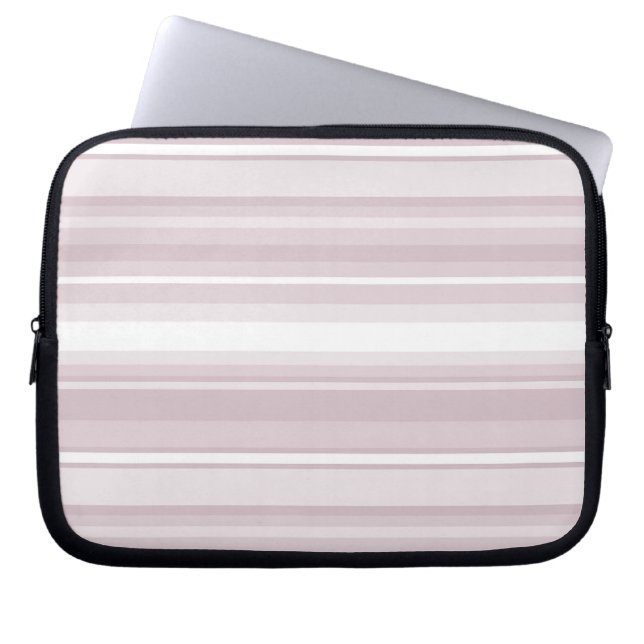 Roos kwartsroze strepen laptop sleeve (Voorkant)