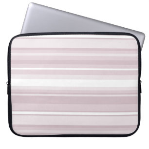 Roos kwartsroze strepen laptop sleeve